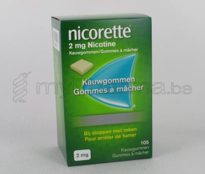 NICORETTE 2 MG 105 KAUWGOMMEN (geneesmiddel)