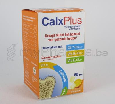 CALXPLUS CA+D3+K1 60 KAUWTABL APPELSIEN SUIKERVRIJ (voedingssupplement)
