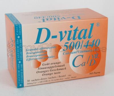 D-VITAL 500/440 30 ZAKJES APPELSIENSMAAK (geneesmiddel)