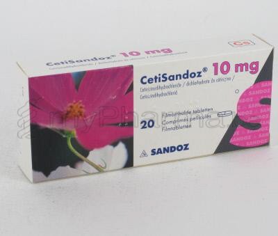 CETISANDOZ 10 MG  20 TABL  (geneesmiddel)