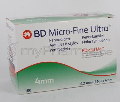 BD MICROFINE ULTRA PENNAALD 4MM 32G EASYFLOW   100 (medisch hulpmiddel)