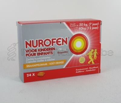 NUROFEN KIND 100MG ZACHTE KAUWCAPS 24              (geneesmiddel)