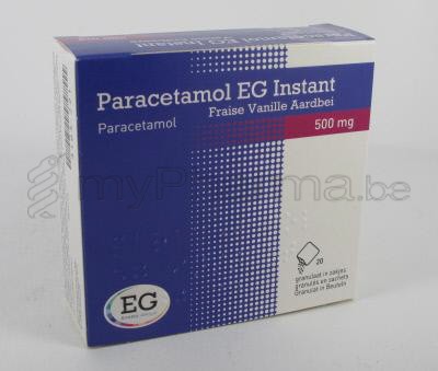 PARACETAMOL EG INSTANT 500 MG 20 ZAKJES (geneesmiddel)